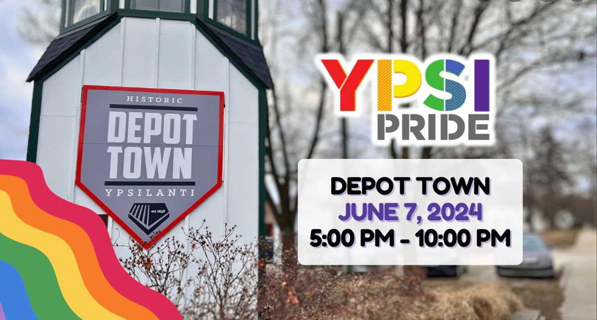 Picture of Depot Town landmark with Ypsi Pride, Depot Town, June 7, 2024
